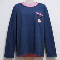 紺×ピンクリバーシブル長Tシャツ【3(M)】