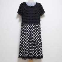 黒シフォン水玉段々フリルワンピース【9号】