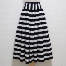 黒×白ボーダーパッチワークスカート