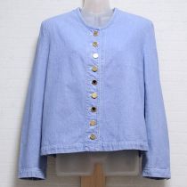 ブルー金ボタンデニムジャケット