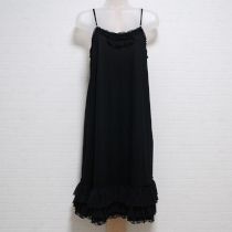 黒レース&ソフトチュール段々キャミチュニック【9号】