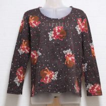 こげ茶花かご長Tシャツ【M】