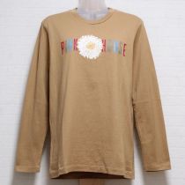 ベージュ雛菊長Tシャツ