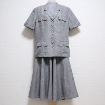 グレーチェックコットンリネンスーツ