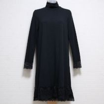 黒レース使いハイネックカットソーワンピース【9号】