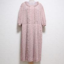 ピンク鈴蘭ポリプリーツワンピース