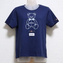 紺くまプリントTシャツ【4(L)】