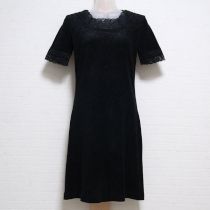 黒レース使いパイルカットソーチュニック