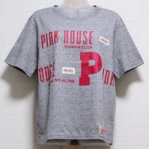 グレーミックスBIGロゴプリントTシャツ【4(L)】