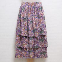 パープル系THEATRE PRODUCTSコラボ花柄段々スカート