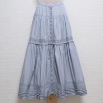 ブルーグレーピコフリルローンスカート