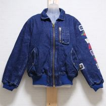 紺チェリー刺繍デニムブルゾン