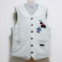 薄荷テリア刺繍ベスト【L】