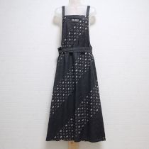 黒星うさぎデニム巻ジャンパースカート