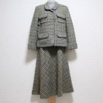 薄荷チェックループツイードスーツ
