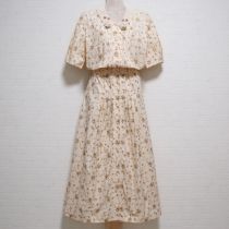 生成薔薇柄モチーフ付きワンピース