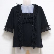 黒チュールフリルカットソーアンサンブル【S】