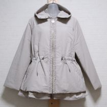 グレージュ2way ストレッチタフタハーフコート