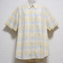 黄系チェックボタンダウンシャツ【M】
