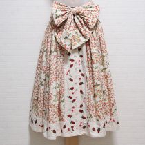 生成苺刺繍サッシュ付きスカート