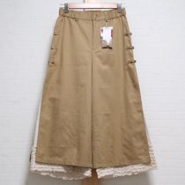 ベージュローン使いワイドパンツ【3(M)】