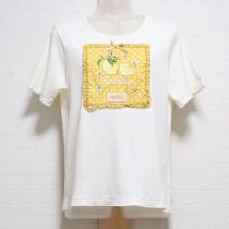 生成レモン刺繍入り水玉ゼッケンカットソー【4(L)】