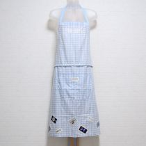水色2WAYパッチ付きギンガムエプロン
