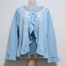 サックス系桜モチーフカーディガン