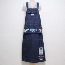 紺ポロくま刺繍デニムジャンパースカート