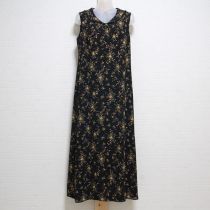 黒薔薇柄ジョーゼットワンピース【M】
