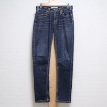 紺刺繍入りデニムパンツ【S】