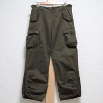 カーキ裾ボタンスリットカーゴパンツ【L】