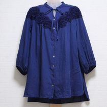 紺フリル使いチュニック