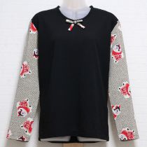 黒犬張子袖カットソー