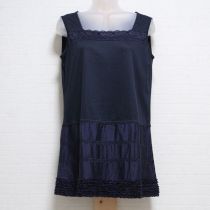紺レース&フリル異素材チュニック