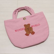 ピンクくま刺繍ミニバッグ