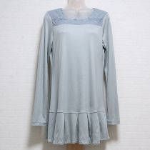 ブルーグレーチュールレースカットソーチュニック【9号】