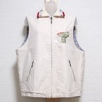 生成ピストル刺繍ジップアップベスト