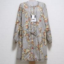 黒系チェックフラワーpt.フリルチュニック【3(9号)】