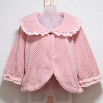 ピンクローン使いボレロ風シャギーガウン