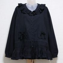 黒リボン使いブラウス