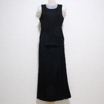 黒グログランリボン使いニットスーツ