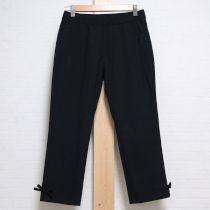 黒カメリア刺繍裾リボンレギンス【3(9号)】