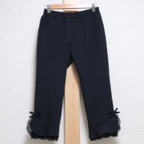 黒カメリア刺繍レース使いレギンス【3(9号)】