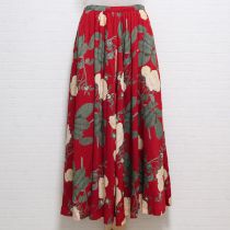 赤薔薇プリントスカート