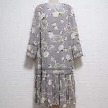 グレーガーデニア&パールポリワンピース【3(9号)】
