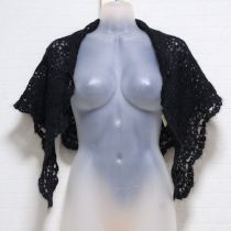 黒モヘヤ三角ストール