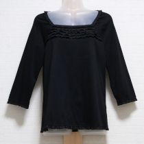 黒ピコフリル使いカットソー【4(L)】