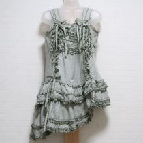 薄荷ミックスギンガムアシンメトリーチュニック