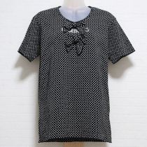 黒ドットリボンカットソー
